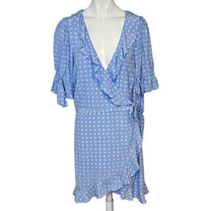 For Love & Lemons Sweetheart  Wrap Mini Dress Size Medium Cinched Tie Sleeve